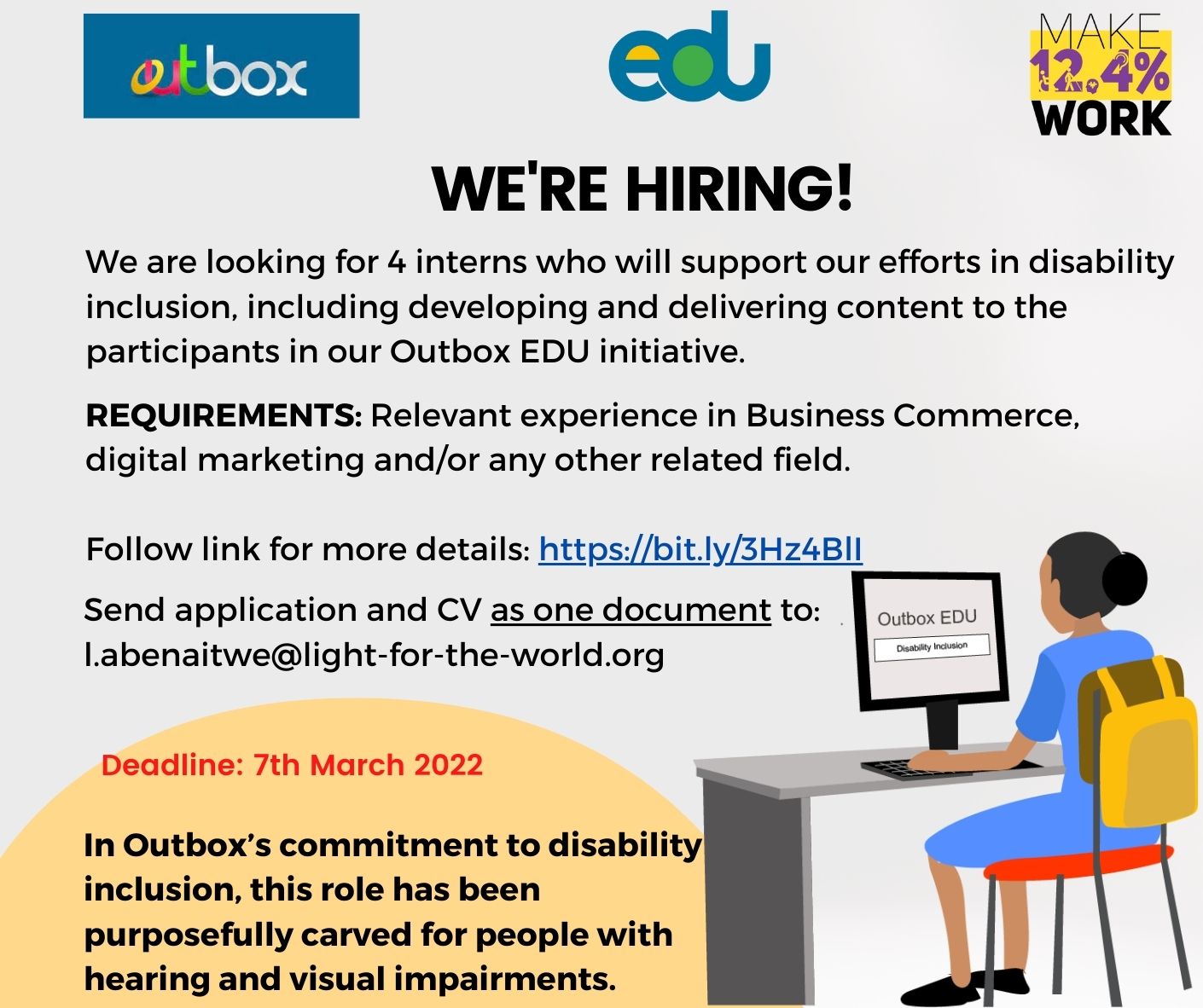 photo of interns needed at Outbox